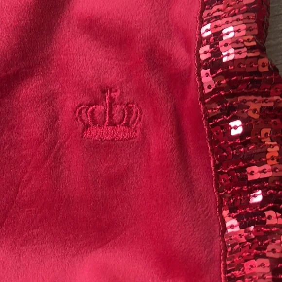 💋Juicy Couture set bling sequins red velour 2 piece set sz XL NWT - Picture 6 of 17